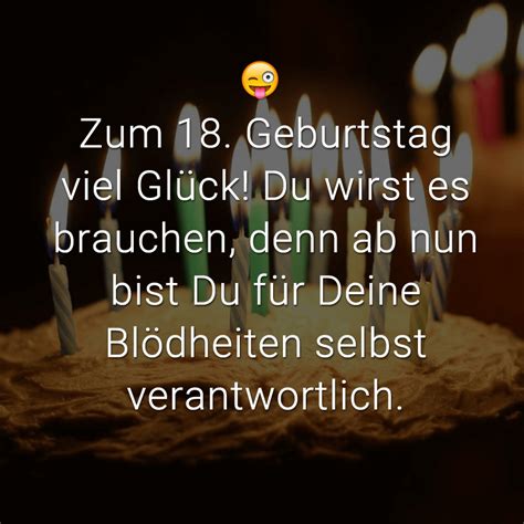 18 geburtstag sprüche witzig kurz